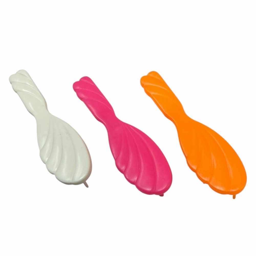 Barbie Hair Brush Lot of‎ (3) - White, Pink, Orange 1990s